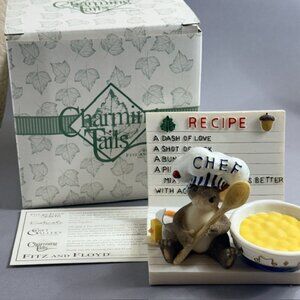 Vintage Charming Tails Figurine Mouse Fitz Floyd Christmas Whats Cookin Chef Box